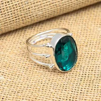 Индиколит, турмалин, драгоценный камень, стерлинговое серебро 925 пробы, ювелирные изделия ручной работы, прекрасное кольцо для нее 4 синий
