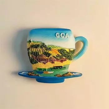 Индия Гоа морской пейзаж стекло Ручная роспись 3D Стереоскопические Туристические сувениры Картина из смолы Украшение для дома Магниты на холодильник