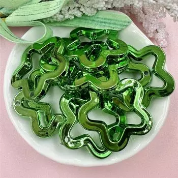 Individuality DIY Jewelry Accessories for Necklace Earrings Making 10Pcs Star Pendant UV Color Plating Acrylic Loose Beads 30mm Fashion фиолетовый