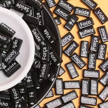 Индивидуальность ручной работы, материал 14,5*7,5 мм, подвески своими руками, ожерелья, браслеты, акриловые прямоугольники, 10 шт., французские слова, аксессуары для изготовления ювелирных изделий