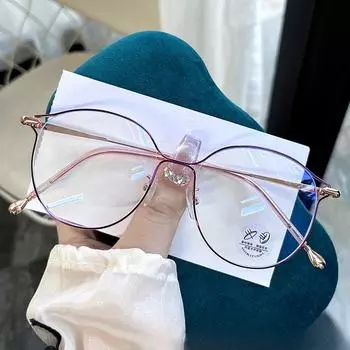 Индивидуальная антисиняя оправа для очков Xiaohongshu, онлайн-знаменитость, большое круглое лицо, тонкая и может сочетаться с женской оправой для очков для близорукости. Anti-blue lens