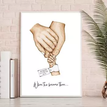 Индивидуальная картина на холсте, персонализирующая семья, руки новорожденного, фотографии рождения ребенка, настенные художественные постеры и принты для украшения комнаты 21cm30cm NoFrame