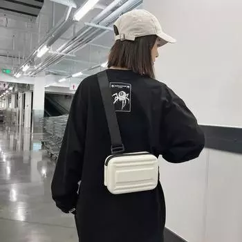 Индивидуальная модная крутая маленькая квадратная сумка, модная сумка через плечо, мужская и женская сумка-мессенджер, нагрудная сумка, повседневная сумка для мобильного телефона белый
