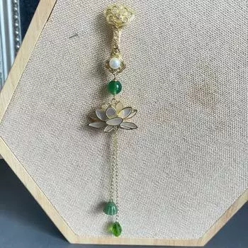 Индивидуальная новая китайская нефритовая пряжка с бахромой из лотоса Ruyi Cheongsam, свежая женская брошь в национальном стиле с пряжкой в старинном стиле золотой