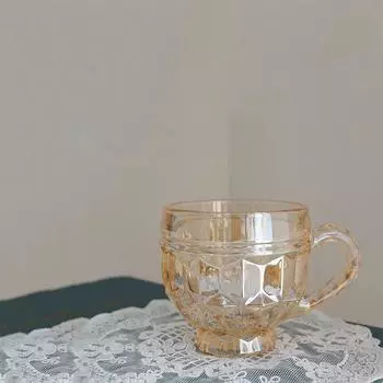 Индивидуальная янтарная стеклянная чашка большой емкости для кофе, чашка для молока, чашка для завтрака, чашка для воды, набор для питья