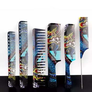 Индивидуальная расческа для стрижки волос с китайским драконом, салонная парикмахерская, профессиональная мужская и женская расческа для укладки волос, расческа с заостренным хвостом