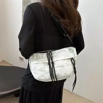 Индивидуальная сумка из холста с завязками, большая вместимость, сумка через плечо для отдыха, езды на велосипеде, путешествий, сумка-мессенджер