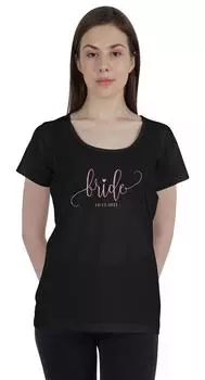 Индивидуальная женская футболка Inkdotpot Top Bride Wedding Shirt-1N S чёрный