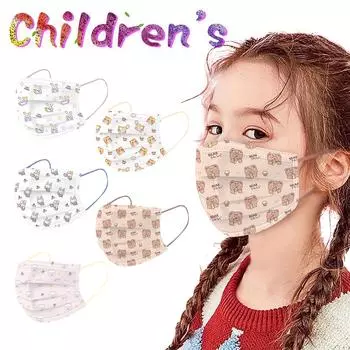 Индивидуально упакованные маски для девочек с мультяшным принтом, ветрозащитная сетка, красные маски, маски для взрослых, детские маски, одноразовые A