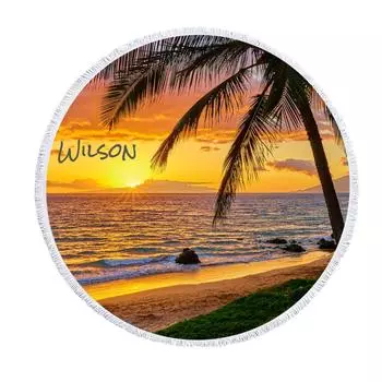 Индивидуальное круглое пляжное полотенце-шаль, коврик для обеда из микрофибры, эксклюзивно для вас One Size оранжевый