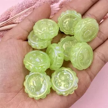 Индивидуальное ожерелье, браслет, изготовление ожерелья, сделай сам, ювелирные аксессуары, браслет, кошачья лапа, 23,5 мм, акриловые свободные бусины, 10 шт. зелёный