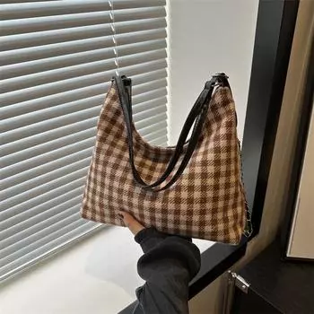 Индивидуальность, большая вместимость, тренд, повседневная весенняя сумка из ткани, ретро и красивая сумка через плечо 2024 года, повседневная женская сумочка.