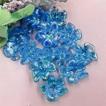 Индивидуальность Большие Бусины Цветы Акрил 10 шт Нерегулярные Модные Прозрачные DIY Материалы Ручной Работы для Серег Ожерелий Ювелирные Изделия Маркировка УФ-цвет красный