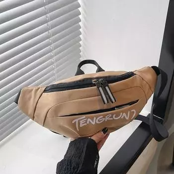 Индивидуальность и красота тренд повседневная маленькая сумка простая модная сумка через плечо косая длинная летняя спортивная мужская нагрудная сумка чёрный