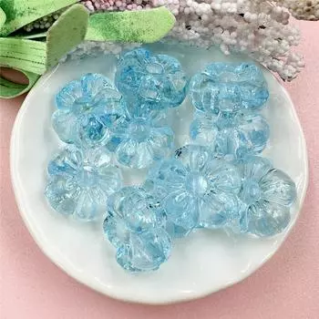Индивидуальность Прозрачные 19,3 мм сливовые цветки свободные бусины DIY изготовление ювелирных изделий серьги ручной работы материал мода 10 шт аксессуары браслет светло-синий