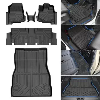 Индивидуальные 3D TPE коврики для пола для серии Honda Freed GT (5-местный) Включает коврики для переднего, второго рядов и багажника Водонепроницаемый, противоскользящий, грязеотталкивающий дизайн