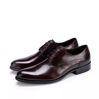 Индивидуальные британские мужские деловые туфли на шнуровке из натуральной кожи первого слоя большого размера для свадьбы 37 бордовый