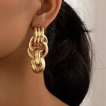 Индивидуальные модные простые геометрические круглые серьги для женщин золотой