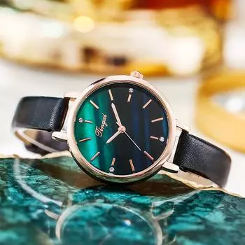 Индивидуальные модные ретро часы женские маленькие зеленые часы диск павлин синий кварцевые часы популярные женские часы