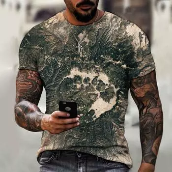 Индивидуальные мужские футболки с 3D-печатью — модные, повседневные, ретро, с круглым вырезом и с короткими рукавами. XS