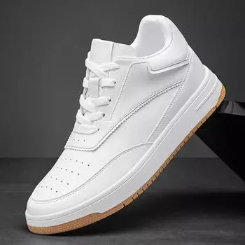 Индивидуальные мужские кожаные повседневные туфли, модные дизайнерские мужские кроссовки, универсальная вулканизированная обувь, молодежная обувь для скейтбординга для подростков 37 чёрный