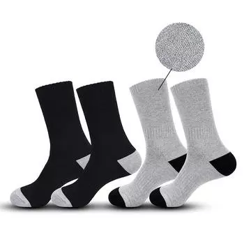 Индивидуальные носки с подогревом, утолщенные теплые махровые носки, самонагревающиеся, носки-полотенца на батарейках, устойчивые к холоду длинные носки One Size серый