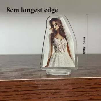 Индивидуальные плоские акриловые фото-украшения 2D, двусторонняя персональная коллекция, для настольного убранства в помещении и на улице, украшения для дома, подарки 8cm