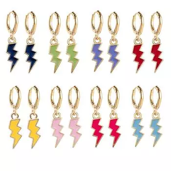 Индивидуальные стерео серьги-подвески с молниями Красочные серьги-гвоздики с молниями, ювелирные изделия