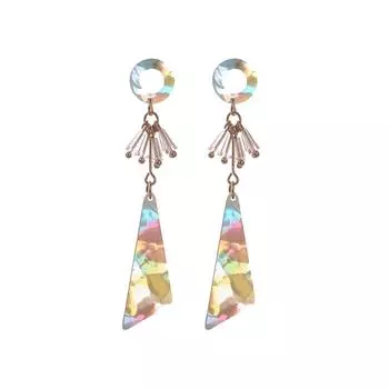 Индивидуальные творческие металлические ацетатные листы геометрические нерегулярные серьги женские разноцветный