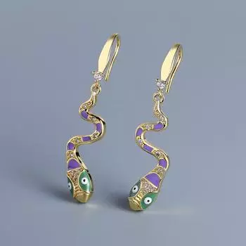 Индивидуальные уникальные женские серьги-серпантины с эмалью ручной работы, высококачественные ювелирные изделия для вечеринок, аксессуары в стиле панк, модные женские украшения жёлтый