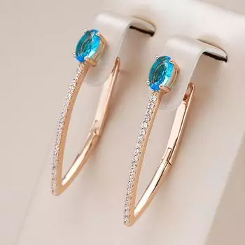 Индивидуальные V-образные серьги с синим цирконием для женщин, роскошные вечерние повседневные украшения синий