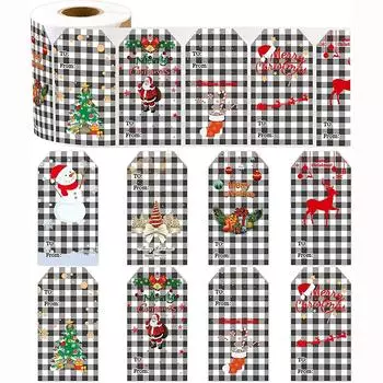 Индивидуальные визитки Забавные наклейки Веселая рождественская школа X082 A01-250pcs-3.5x5cm