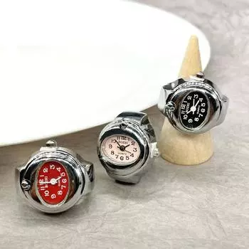 Индивидуальные женские часы с кольцом для женщин и мужчин, уникальный дизайн, женские эластичные часы с кольцами на палец белый