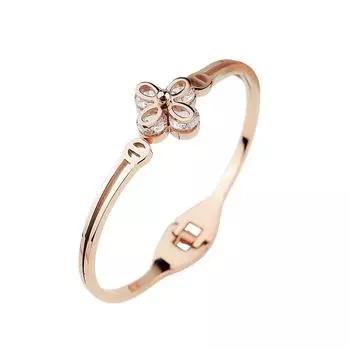 Индивидуальный браслет из нержавеющей стали 316L с цирконием и цветами, корейская версия, простой женский браслет, ювелирные аксессуары, подарок