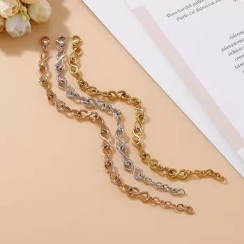 Индивидуальный браслет с пряжкой и пряжкой в форме цепочки в форме бесконечной цифры 8