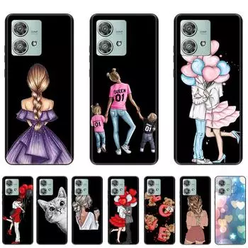 Индивидуальный чехол для телефона для девочек для Motorola Edge 40 Neo, чехол для Moto Edge 40 Neo, модный черный мягкий силиконовый чехол для защиты от падения, чехлы для телефонов белый