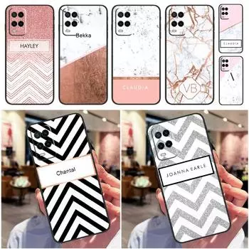 Индивидуальный чехол с монограммой, буквами инициалами и именем для OPPO A53 A53S A31 A54 A74 A94 A52 A72 A83 A91 A93 A1K A15 A16 A5 A9 Мягкая обложка OPPO A15