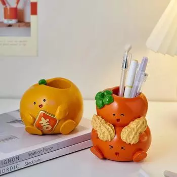 Индивидуальный держатель для ручек в виде фруктов, детский письменный стол, декоративное хранилище, держатель для ручек из смолы Lucky Personality