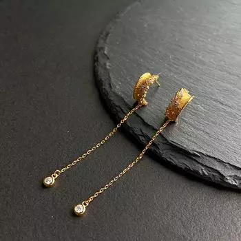 Бренд Mihmily - серьги с длинными кисточками и бриллиантами, индивидуальный дизайн, стиль ретро