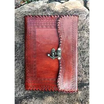 Индивидуальный кожаный журнал для путешествий, кожаный блокнот для зарисовок, блокнот для мужчин и женщин, лучший подарок для студентов-художников, гостевая книга в кожаном переплете 8 x 6 in коричневый