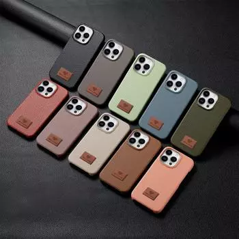 Индивидуальный логотип подходит для чехла для мобильного телефона Apple 15Pro Max, защитного чехла Lychee Pattern 13/12 Oil Edge для iPhone14. iPhone 15 Pro Max чёрный