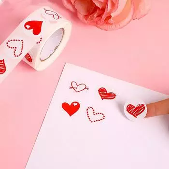 Индивидуальный логотип, штамп, эстетические канцелярские наклейки, любовь, День святого Валентина, эстетика X044 A24-500pcs-2.5cm
