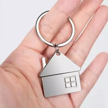 Индивидуальный металлический брелок, персонализированный, кнопка «дом», брелок для автомобиля One Size