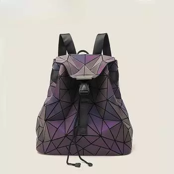 Индивидуальный модный рюкзак, дизайнерская роскошная сумка, большой вместительный геометрический женский рюкзак, высококачественный текстурный дорожный рюкзак фиолетовый