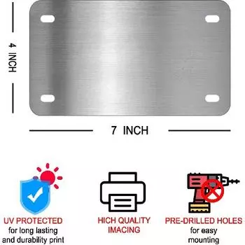 Индивидуальный номерной знак, персонализированный номерной знак 50 штатов, 7x4 дюйма, нержавеющий, устойчивый к выцветанию алюминий, индивидуальные метки номерного знака для автомобиля, мотоцикла 7x4 Inches