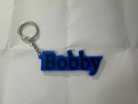 Индивидуальный подарочный брелок для ключей с 3D-печатными шрифтами синий