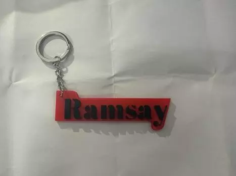 Индивидуальный подарочный брелок для ключей с 3D-печатными шрифтами красный