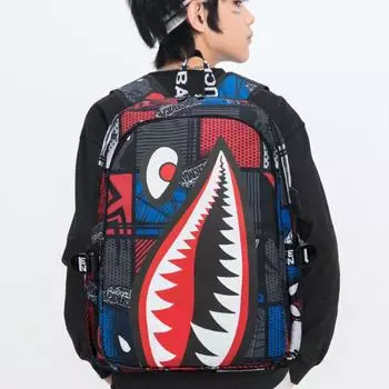 Индивидуальный рюкзак с принтом акулы, школьный рюкзак для учащихся средних классов, от 3 до 6 классов, легкий оксфордский дорожный рюкзак с зарядкой через USB Style A