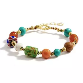 Индивидуальный тканый браслет в этническом стиле в стиле ретро, непальский тибетский тканый браслет, женский браслет из бирюзового меда и воска