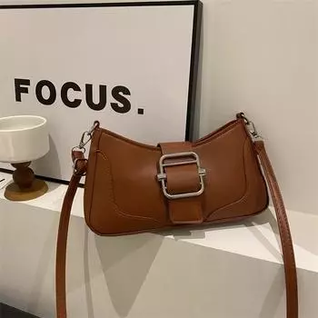 Индивидуальный тренд большая вместительная сумка-мессенджер подмышкой 2024 новый темперамент модная сумка-мессенджер на одно плечо в иностранном стиле женская сумка чёрный